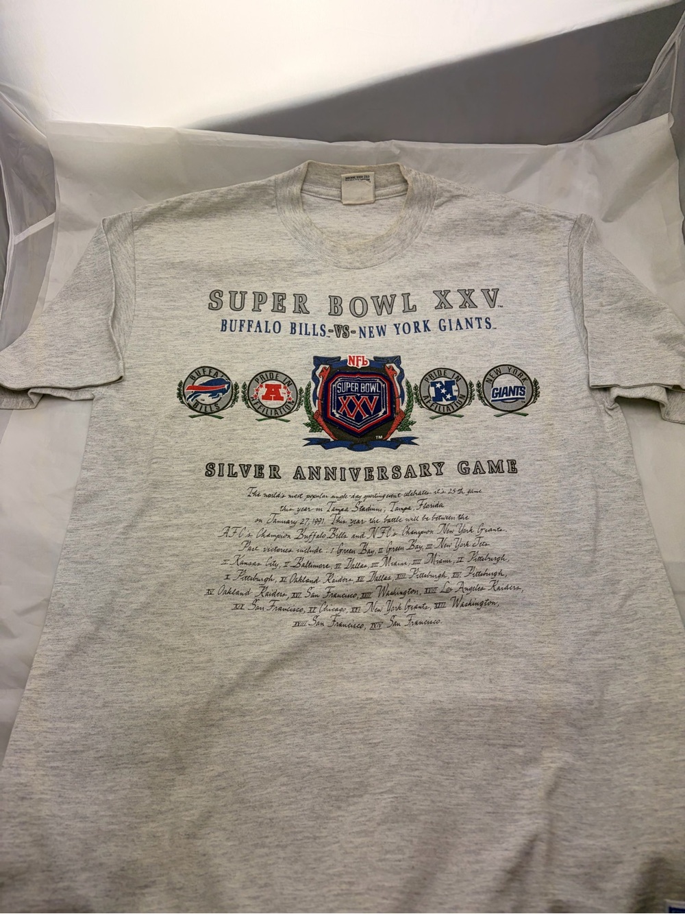 Super Bowl 25 (1991) Vintage T Shirt XL